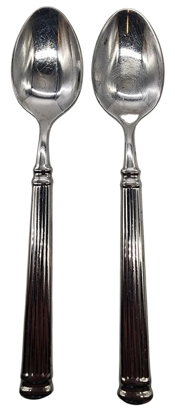 Pair (2) Cambridge Teaspoons Continental Stainless 18/10 Silverware